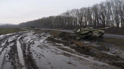 Брошенная техника ополченцев, пытавшихся первыми прорваться в Углегорск