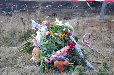 Цветы и игрушки рядом с местом падения самолета. На заднем плане видны обломки Боинга и пепелище. - 0299100998388197775665.JPG (6.21 МіБ) Переглянуто 5808 разів Цветы и игрушки рядом с местом падения самолета. На заднем плане видны обломки Боинга и пепелище.