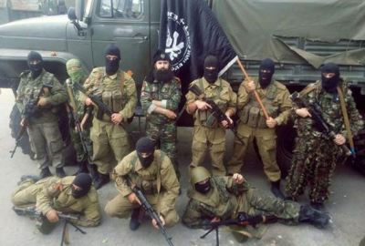 Город после захвата ополченцами ЛНР