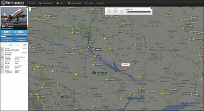 Карта рейса из сервиса Flightradar24