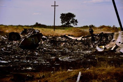 Место крушения Малайзийского Боинга-777