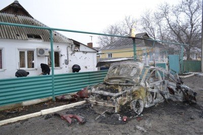 Последствия артобстрела Докучаевска