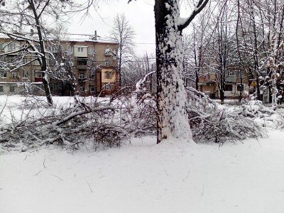 Последствия снегопада в Харькове