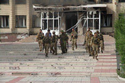 Сгоревший дотла горисполком Дзержинска