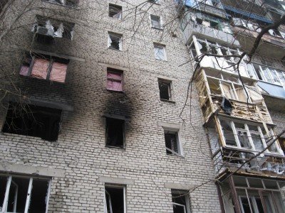 Сгоревший жилой дом