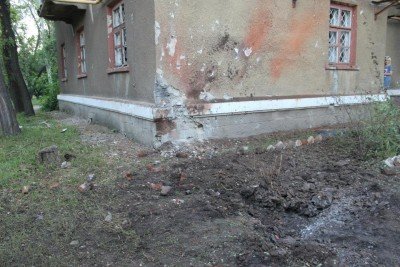Здесь разорвался снаряд